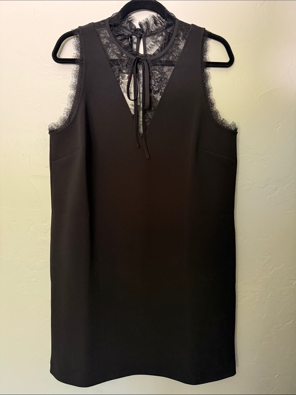 Ted Baker London Black Lace Tie-Neck Dress